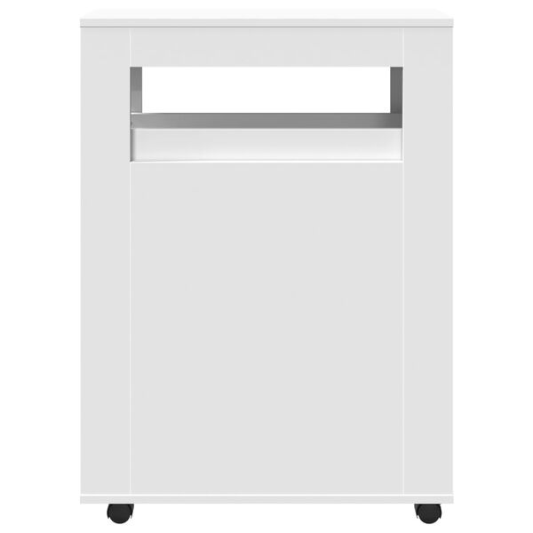 vidaXL &Uacute;zk&aacute; koupelnov&aacute; skř&iacute;ňka na kolečk&aacute;ch b&iacute;l&aacute; kompozitn&iacute; dřevo