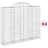 vidaXL Klenut&eacute; gabionov&eacute; ko&scaron;e 4 ks 200x30x160/180cm pozinkovan&eacute; železo