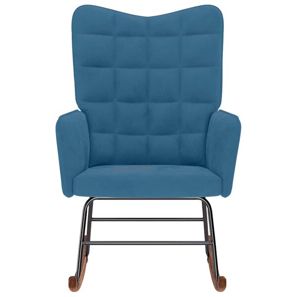 vidaXL Houpací křeslo modré samet