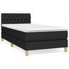 vidaXL Box spring postel s matrac&iacute; čern&aacute; 90x200 cm textil