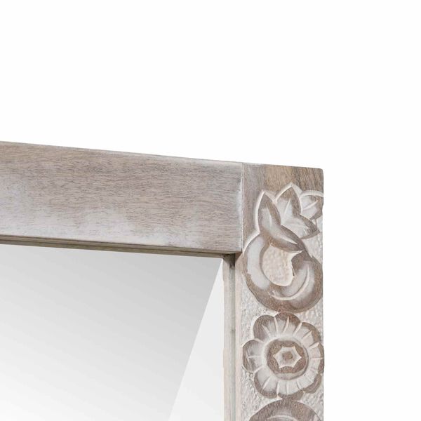 vidaXL Koupelnov&eacute; zrcadlo B&iacute;l&yacute; 70 x 50 x 2,5 cm Masivn&iacute; mangov&eacute; dřevo