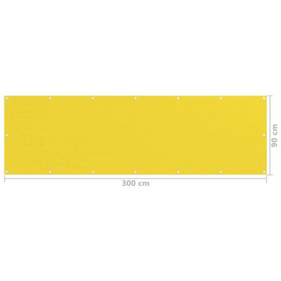 vidaXL Balkonová zástěna žlutá 90 x 300 cm HDPE
