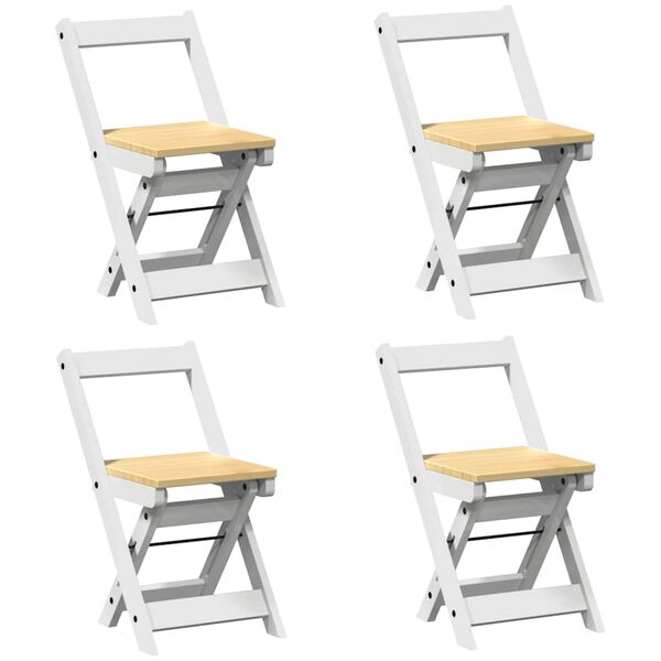 vidaXL Jídelní židle skládací 4 ks Corona bílá masivní borovice