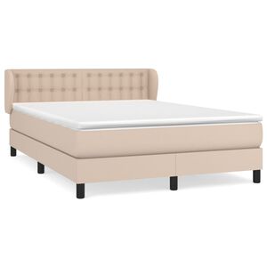 vidaXL Box spring postel s matrac&iacute; cappuccino 140x190 cm uměl&aacute; kůže