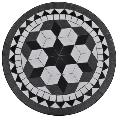 vidaXL Bistro stolek černý a bílý 60 cm mozaika