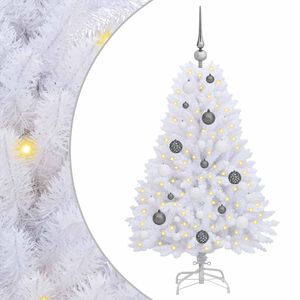 vidaXL Uměl&yacute; v&aacute;nočn&iacute; stromeček B&iacute;l&aacute; 68 x 68 x 120 cm PVC a kov
