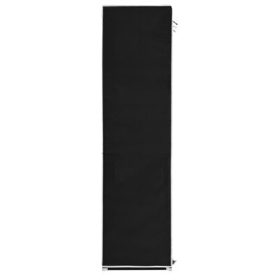 vidaXL Šatní skříň s přihrádkami a tyčemi černá 150x45x175 cm textil