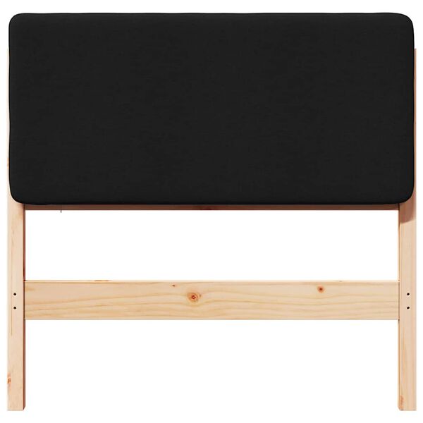 vidaXL Čalouněn&eacute; čelo postele Hněd&aacute; a čern&aacute; 80 cm Masivn&iacute; borov&eacute; dřevo