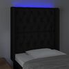 vidaXL Čelo postele s LED čern&eacute; 83 x 16 x 118/128 cm textil