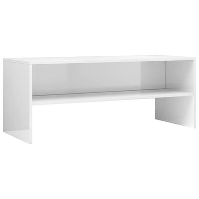 vidaXL TV stolek bílý s vysokým leskem 100 x 40 x 40 cm dřevotříska