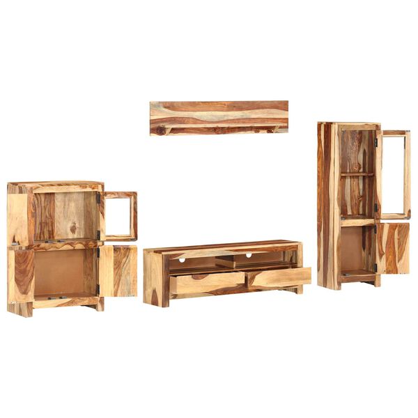 vidaXL Sada televizn&iacute;ch jednotek N&aacute;stěnn&yacute; Hněd&aacute; 120 x 30 x 39 cm dřevo