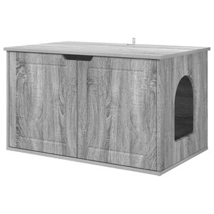 vidaXL Kočič&iacute; dům &Scaron;ed&aacute; Sonoma 85 x 55 x 50,5 cm Kompozitn&iacute; dřevo
