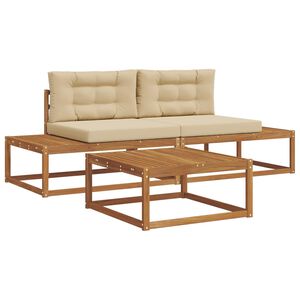 vidaXL Venkovn&iacute; pohovkov&aacute; souprava 3 Kus Přirozen&aacute; a B&eacute;žov&aacute;