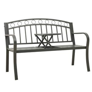 vidaXL Zahradn&iacute; lavice se stolkem &scaron;ed&aacute; 120 cm ocel