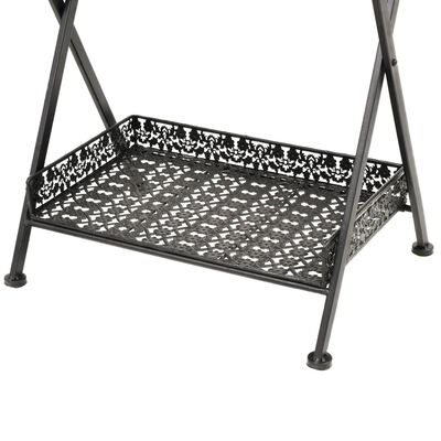 vidaXL Skládací čajový stolek ve vintage stylu kovový 58x35x72cm černý