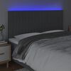 vidaXL Čelo postele s LED tmavě &scaron;ed&eacute; 200x5x118/128 cm textil