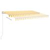vidaXL Ručně zatahovac&iacute; mark&yacute;za s LED světlem 350 x 250 cm žlutob&iacute;l&aacute;