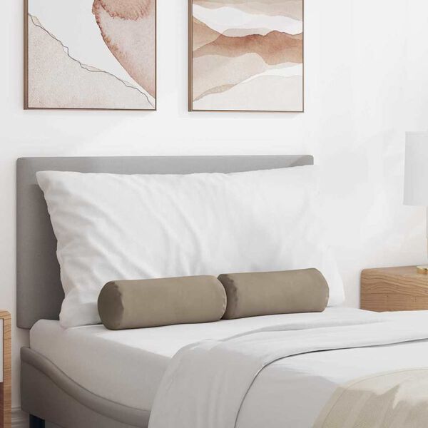 vidaXL Pol&scaron;t&aacute;ře 2 pcs Taupe &Oslash; 15 x 40 cm Mikrovl&aacute;kno