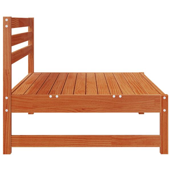 vidaXL Středn&iacute; pohovka do zahrady Masivn&iacute; borovice Voskově Hněd&aacute;