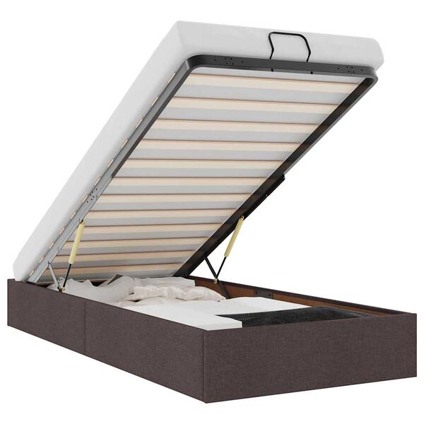 vidaXL Osmansk&yacute; r&aacute;m postele bez matrac&iacute; tmavě &scaron;ed&aacute; 90x190 cm textil