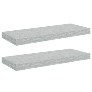 vidaXL Plovouc&iacute; n&aacute;stěnn&eacute; police 2 ks betonově &scaron;ed&eacute; 60x23,5x3,8 cm MDF