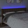 vidaXL Čelo postele s LED tmavě hnědé 183 x 16 x 78/88 cm textil