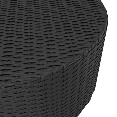vidaXL Čajový stolek černý 68 x 68 x 30 cm polyratan