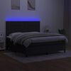 vidaXL Box spring postel s matrac&iacute; a LED čern&aacute; 180x200 cm textil