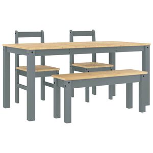 vidaXL J&iacute;deln&iacute; set ze 4 kusů PANAMA Grey Borovicov&yacute; masiv