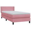 vidaXL Box spring postel s matrac&iacute; růžov&yacute; 90x220 cm samet