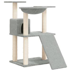 vidaXL &Scaron;krabadlo pro kočky se sisalov&yacute;mi sloupky světle &scaron;ed&eacute; 83 cm
