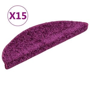 vidaXL Schodov&eacute; rohože 15 ks 56x17x3 cm fialov&eacute; půlkulat&eacute;
