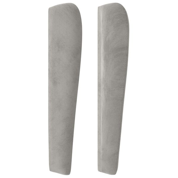 vidaXL Čelo postele typu u&scaron;&aacute;k světle &scaron;ed&eacute; 183x23x118/128 cm samet