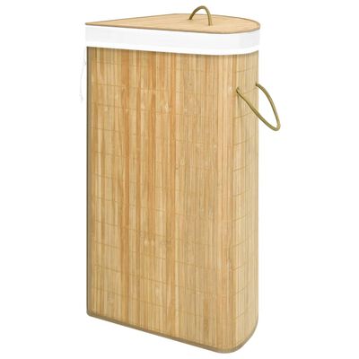 vidaXL Rohový bambusový koš na prádlo 60 l