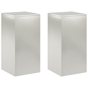 vidaXL Stojan na rostliny 2 pcs Stř&iacute;brn&aacute; 40 x 40 x 80 cm Ocel