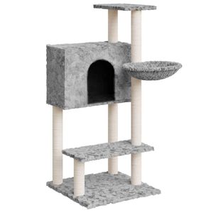 vidaXL &Scaron;krabadlo pro kočky se sisalov&yacute;mi sloupky světle &scaron;ed&eacute; 108,5 cm