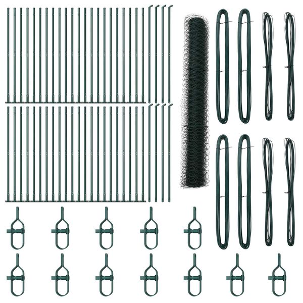 vidaXL Plotový sloupek. Zelená 100 x 1,2 m (50 mm síť) Ocel a PVC