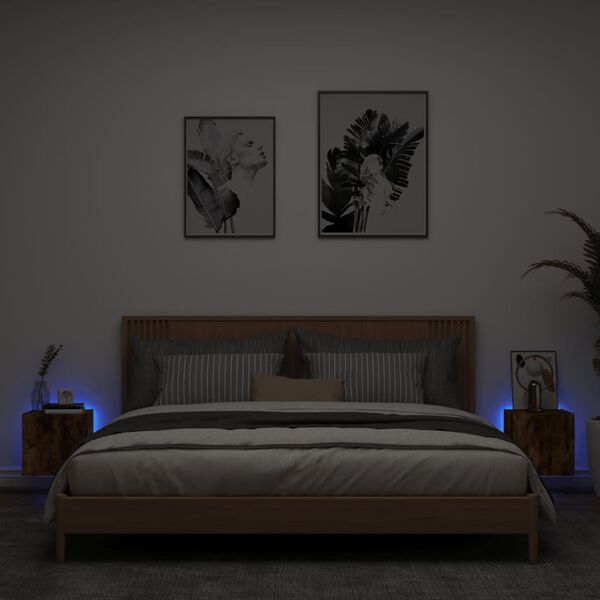 vidaXL N&aacute;stěnn&eacute; TV skř&iacute;ňky s LED 2 ks kouřov&yacute; dub 30,5 x 35 x 30 cm