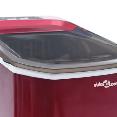 vidaXL Výrobník ledových kostek červený 1,4 l 15 kg/24 h