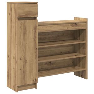 vidaXL Skř&iacute;ň na obuv se z&aacute;suvkou Artisanov&yacute; dub 100,5 x 28 x 100 cm