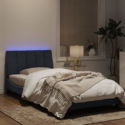 vidaXL Rám postele s LED osvětlením tmavě šedý 100 x 200 cm samet