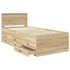 vidaXL Daybed s čelo Sonoma dub a čern&aacute; 100 x 200 cm kompozitn&iacute; dřevo