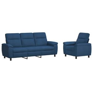 vidaXL Set pohovek 2 pcs Modr&aacute; Textil