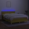 vidaXL Box spring postel s matrac&iacute; a LED zelen&aacute; 140x200 cm textil