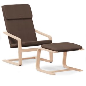 vidaXL Relaxačn&iacute; křeslo s podnožkou tmavě hněd&eacute; textil