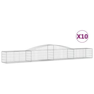 vidaXL Klenut&eacute; gabionov&eacute; ko&scaron;e 10 ks 400x50x40/60 cm pozinkovan&eacute; železo