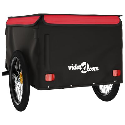 vidaXL Vozík za kolo černý a červený 45 kg železo