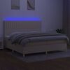 vidaXL Box spring postel s matrac&iacute; a LED kr&eacute;mov&aacute; 200x200 cm textil