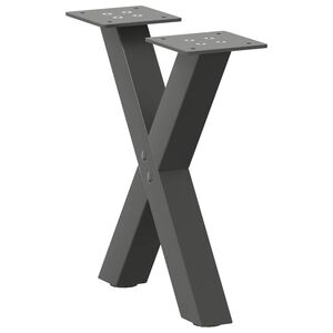 vidaXL Nohy konferenčn&iacute;ho stolku ve tvaru X, 2 ks, antracitov&eacute;, 37 x (30-31) cm, ocel