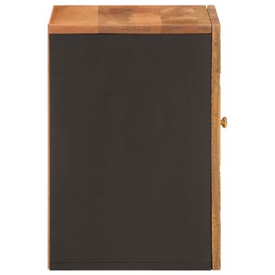 vidaXL Nástěnná skříňka do koupelny hnědá a černá masivní mangovník